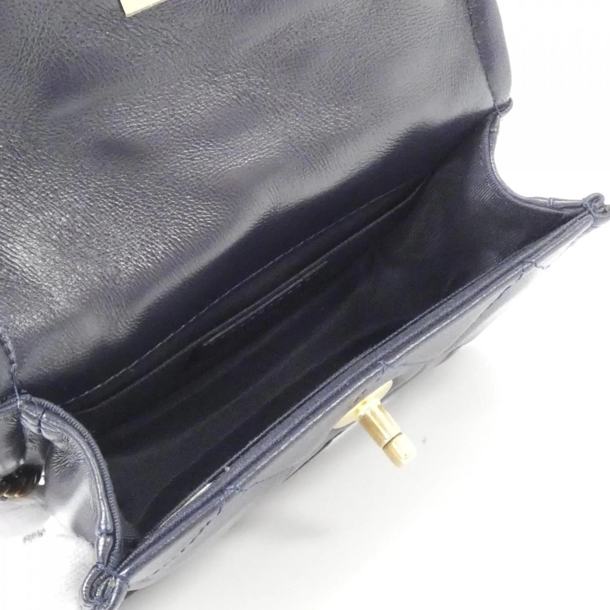 Chanel Leather Clutch Bag Shoulder Bag (Pre-Owned)