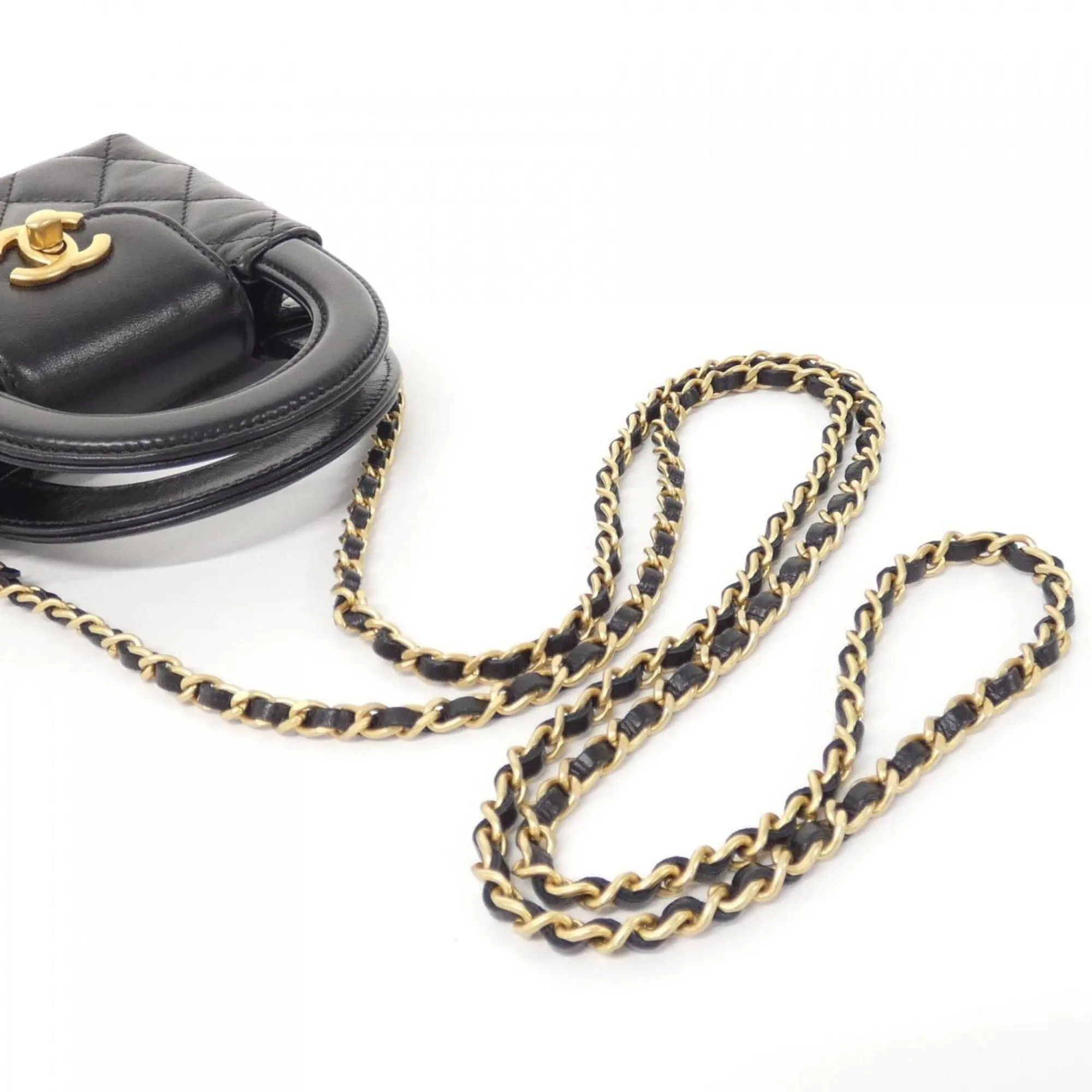 Chanel Leather Clutch Bag Shoulder Bag (Pre-Owned)