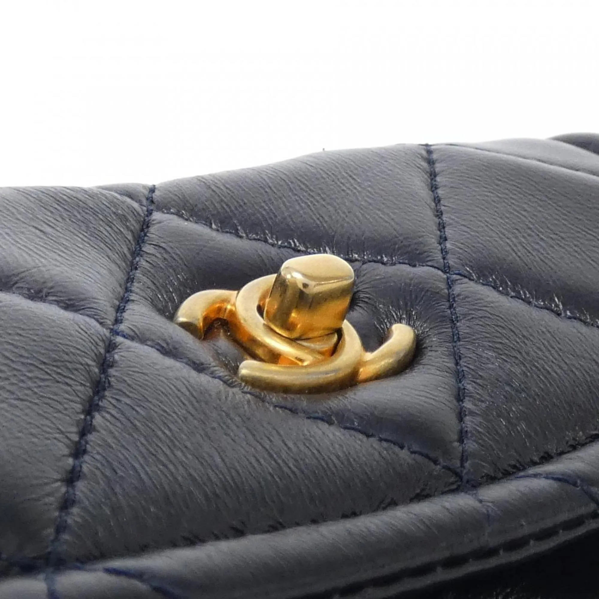 Chanel Leather Clutch Bag Shoulder Bag (Pre-Owned)