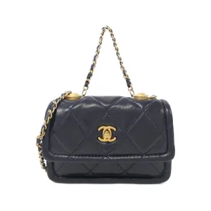 Chanel Leather Clutch Bag Shoulder Bag (Pre-Owned)