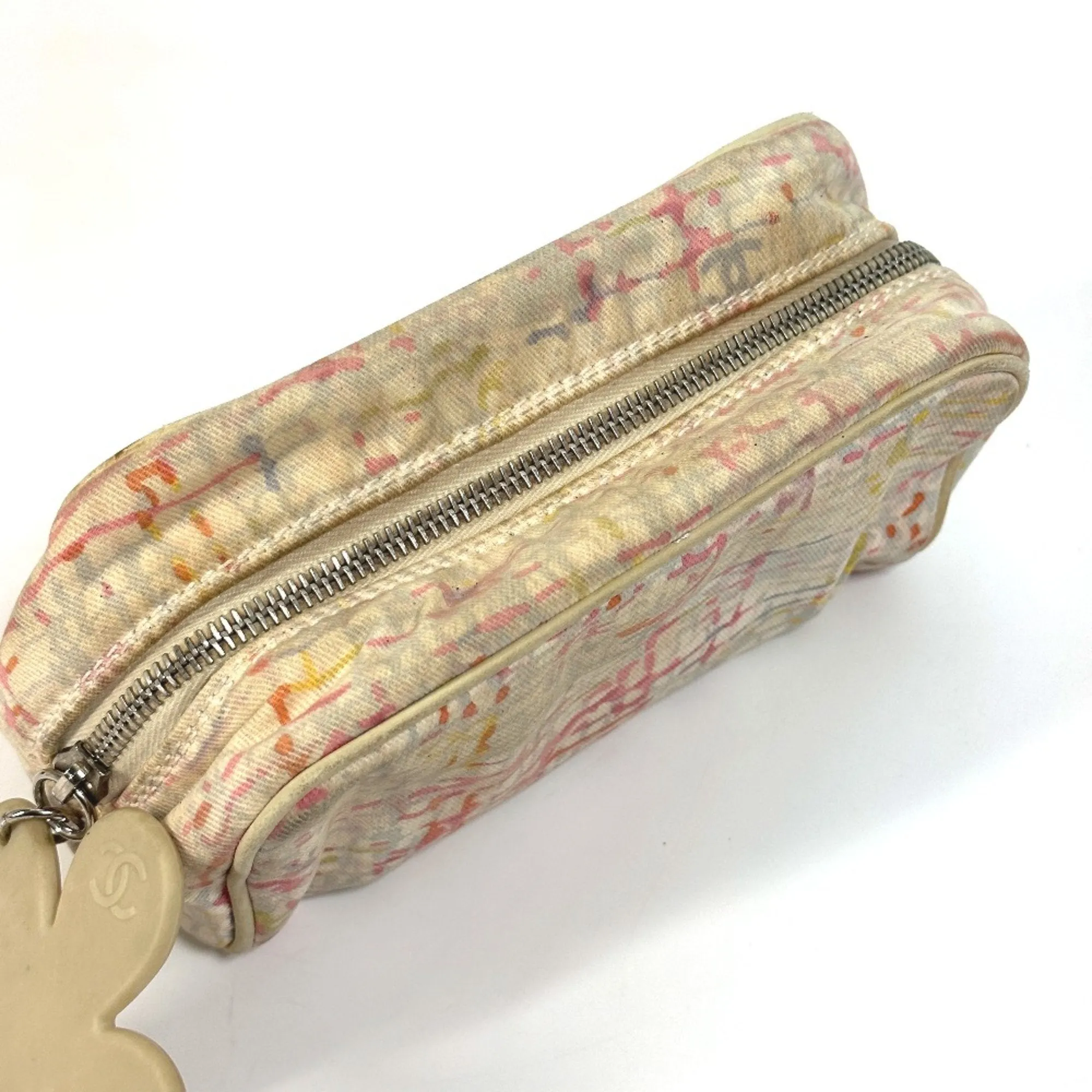 Chanel Logo Cc Canvas Clutch Bag (Pre-Owned)