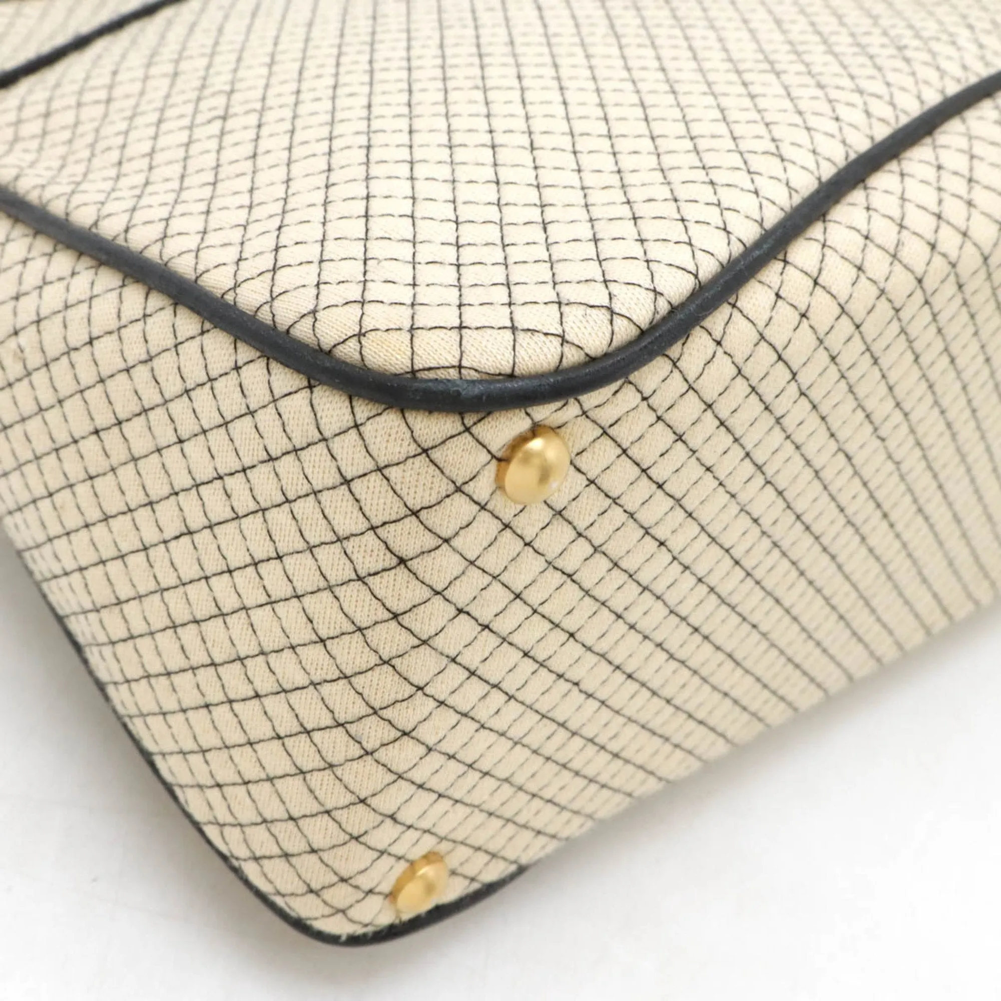 Chanel Matelasse ivory Jersey Leather Shoulder Bag Tote Bag (Pre-Owned)