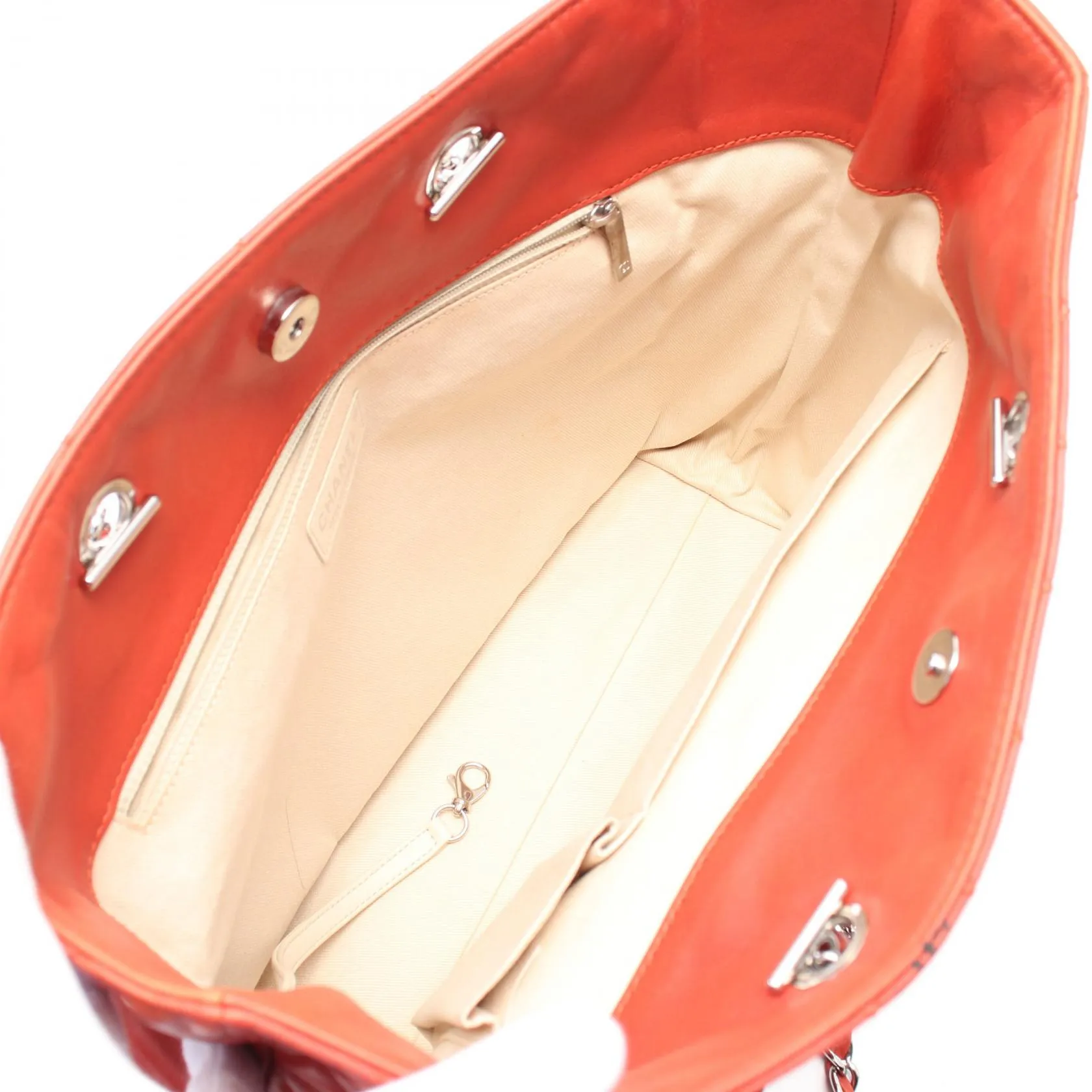 Chanel Matelasse Leather Tote Bag Red