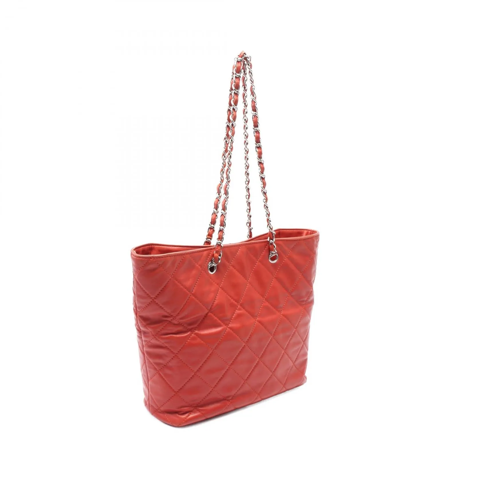 Chanel Matelasse Leather Tote Bag Red