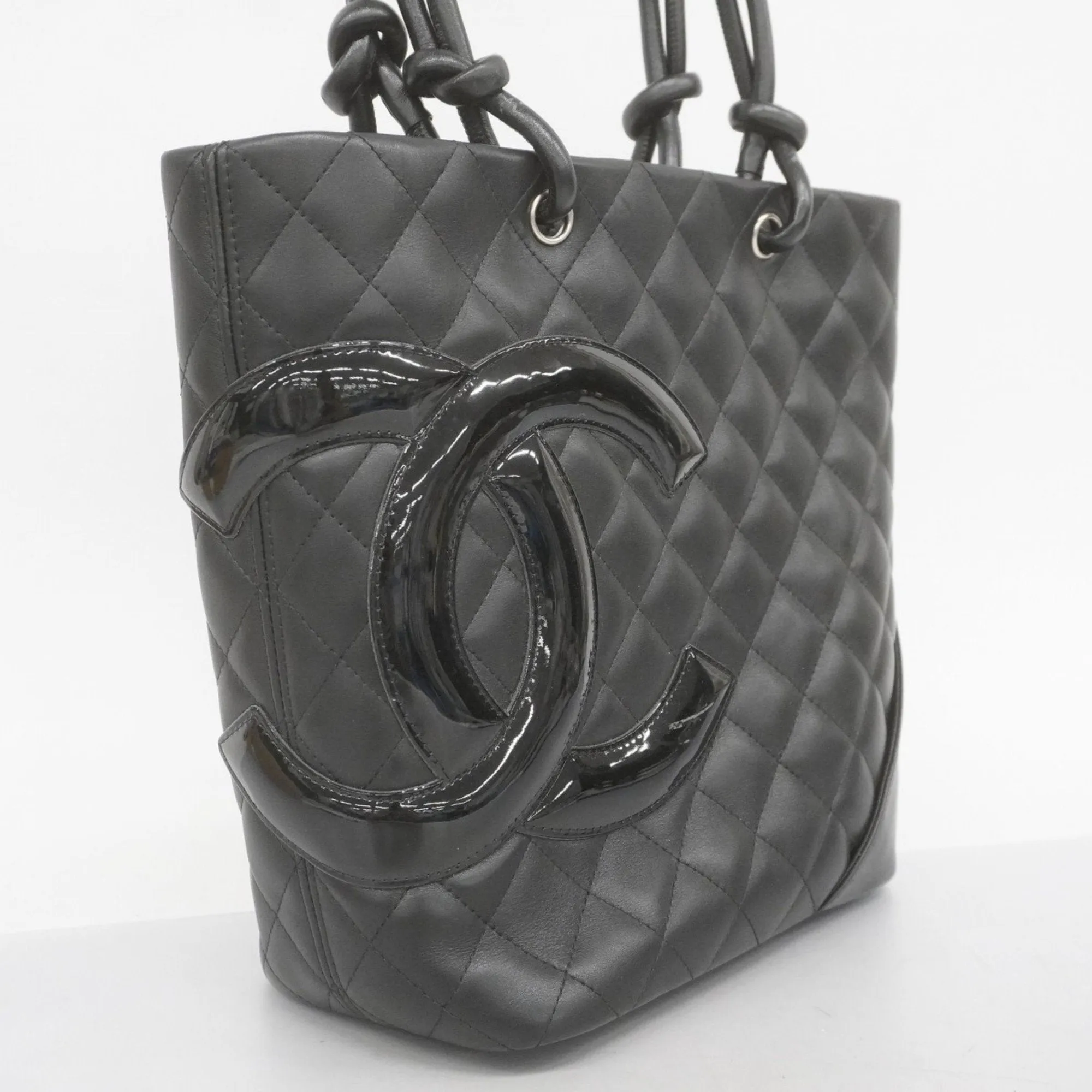 Chanel Patent Leather Leather Tote Bag (Pre-Owned)
