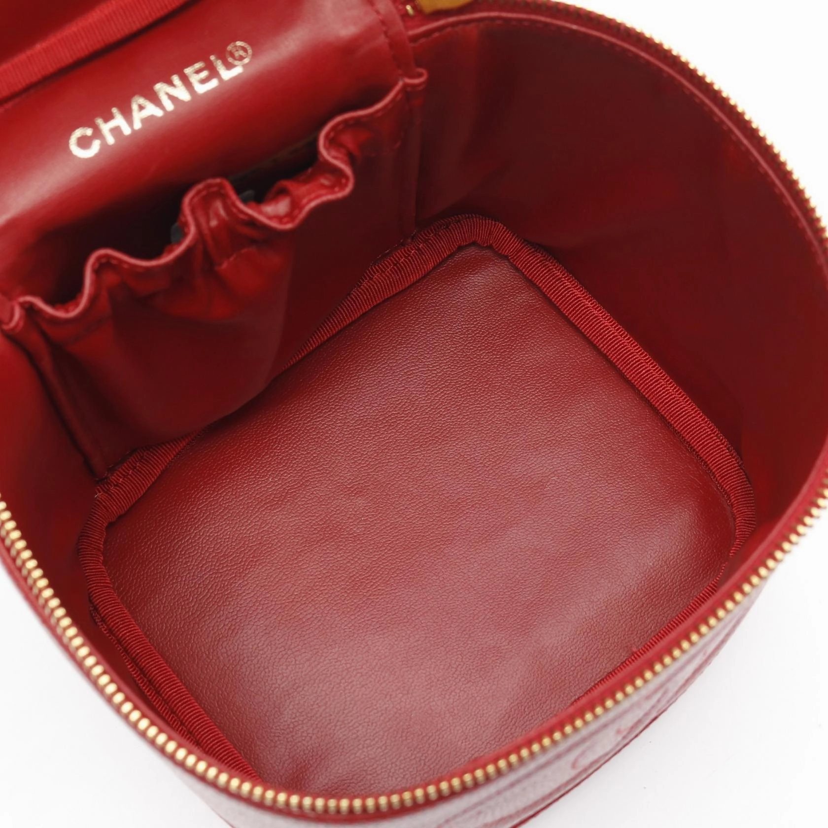 Chanel Coco Mark Leather Handbag Red