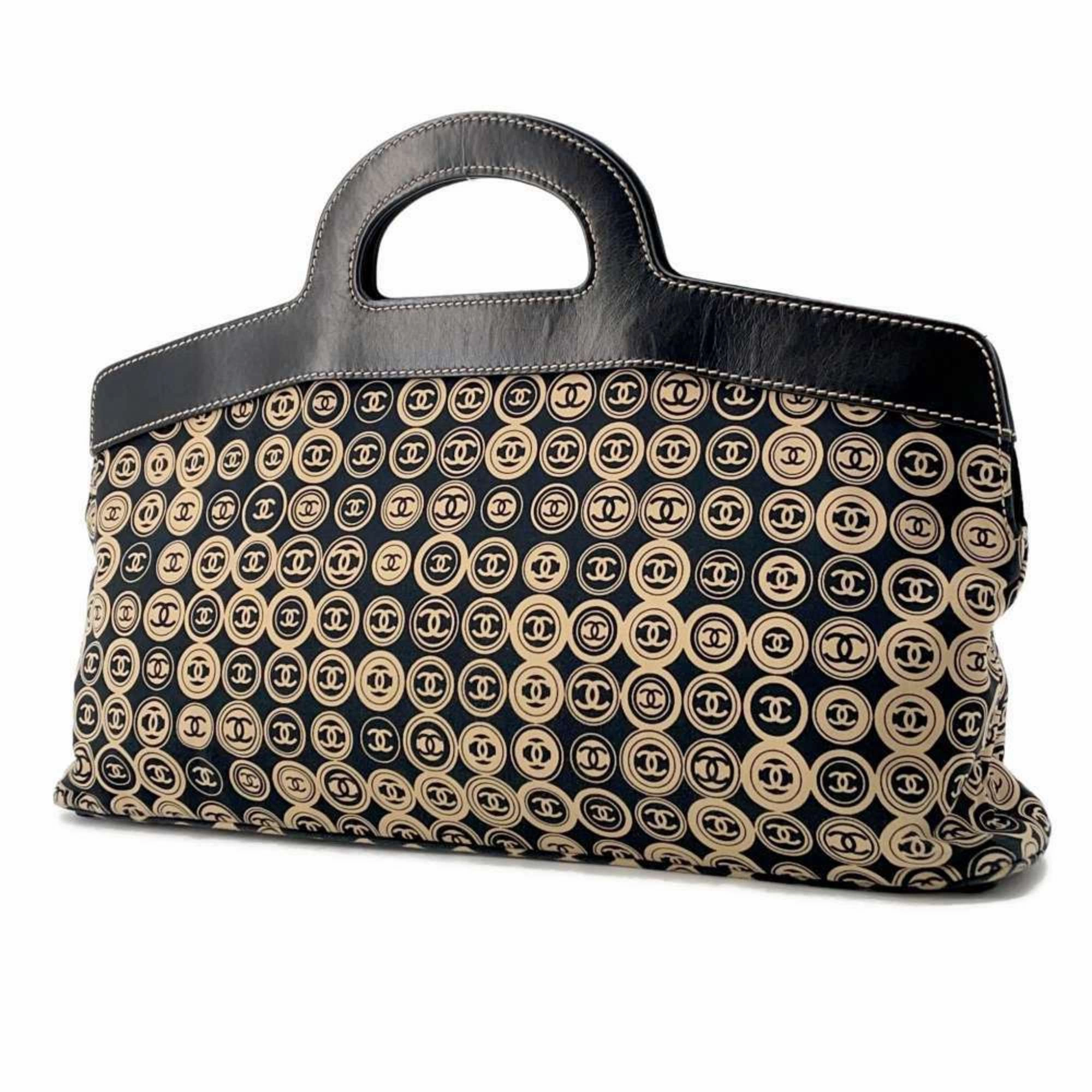 Chanel  Cotton Leather Handbag (Pre-Owned)