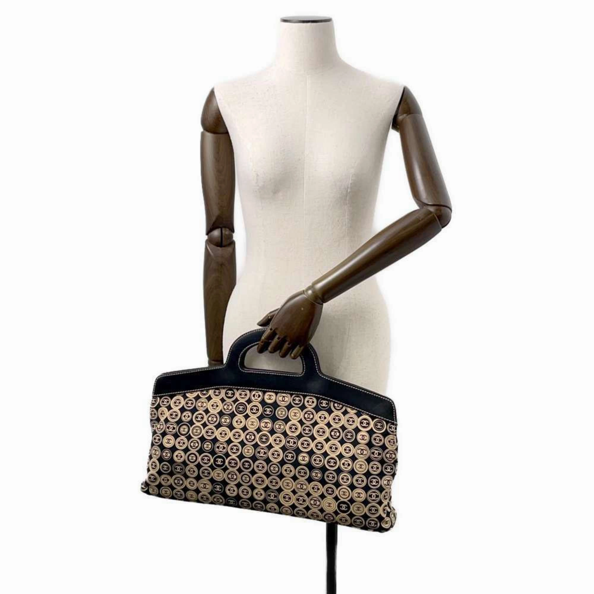 Chanel  Cotton Leather Handbag (Pre-Owned)