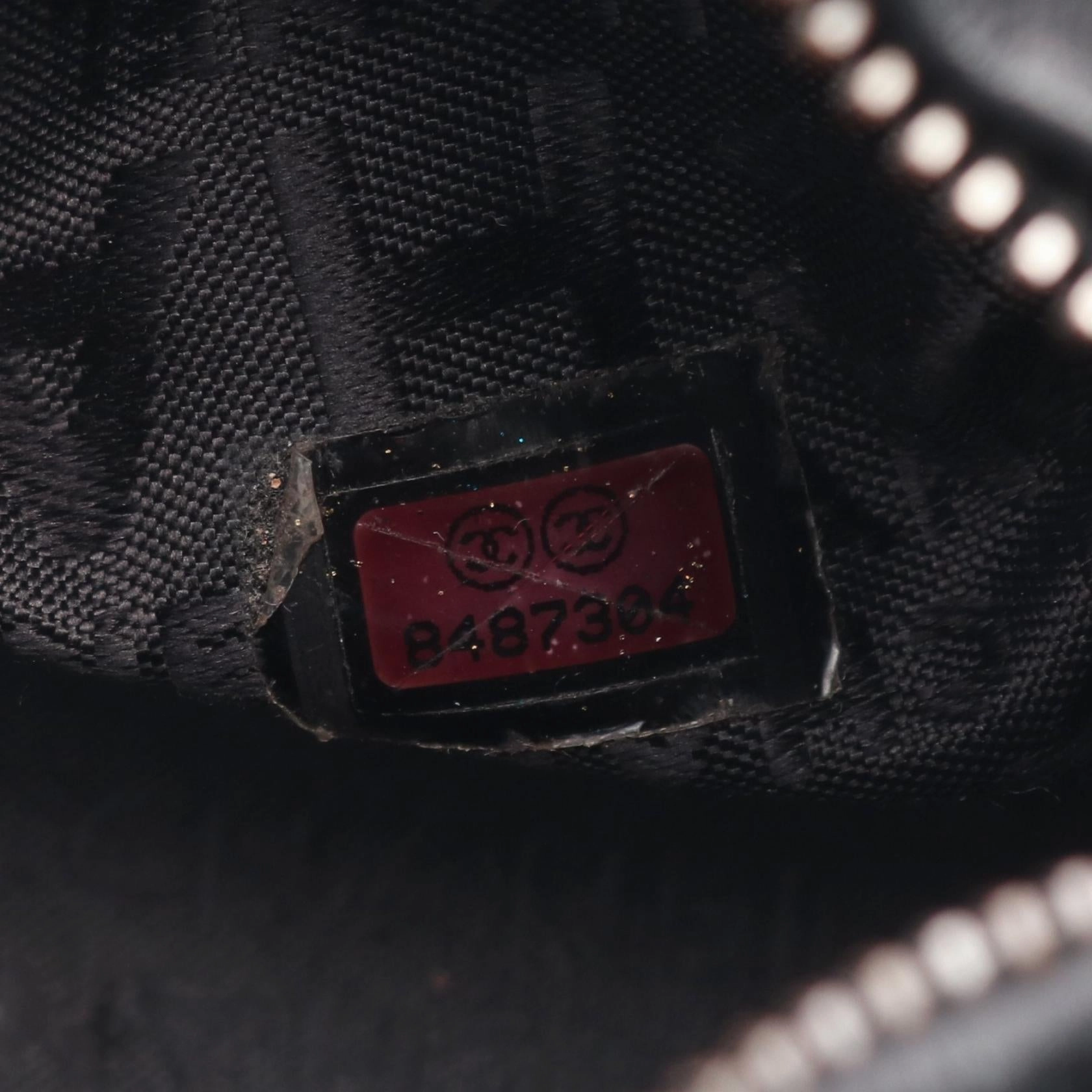 Chanel Leather Fabric Handbag Black/Pink