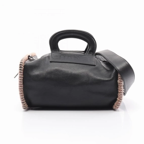 Chanel Leather Fabric Handbag Black/Pink