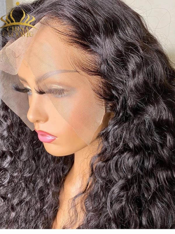 Chinalacewig 24hrs shipping Best Virgin Human Hair Deep Curly 360 HD Lace Wigs With Baby Hair CF228