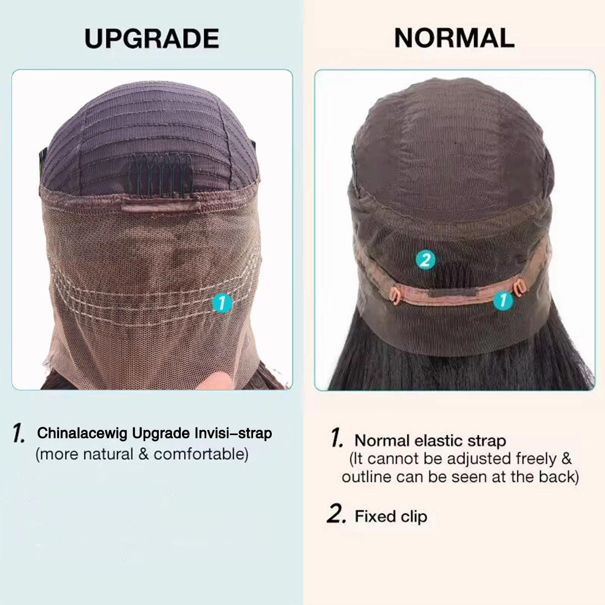 Chinalacewig Water Wave Invisible HD Lace Full Bottom 100% Human Hair Wig With Bleached Knots