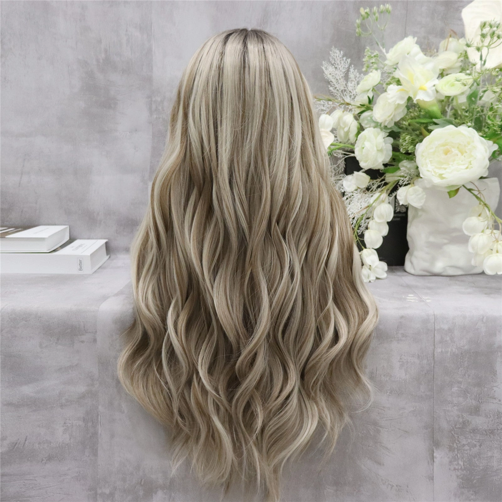 Chloe Imstyle ash brown with highlight darkroot T-part lace front wig