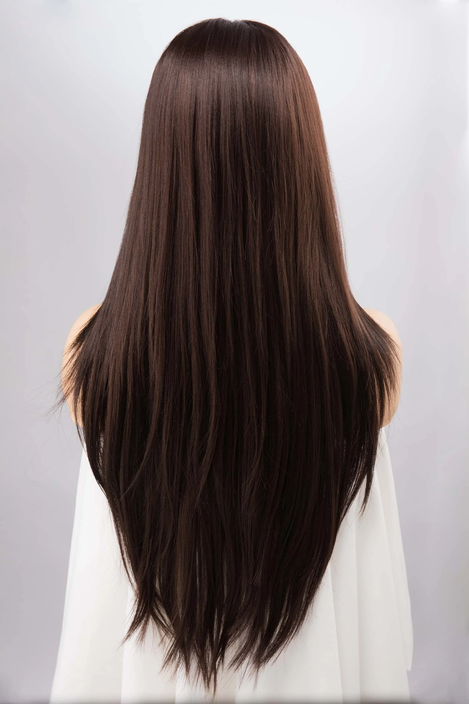 Chocolate Brown Straight Lace Front Synthetic Wig Marley