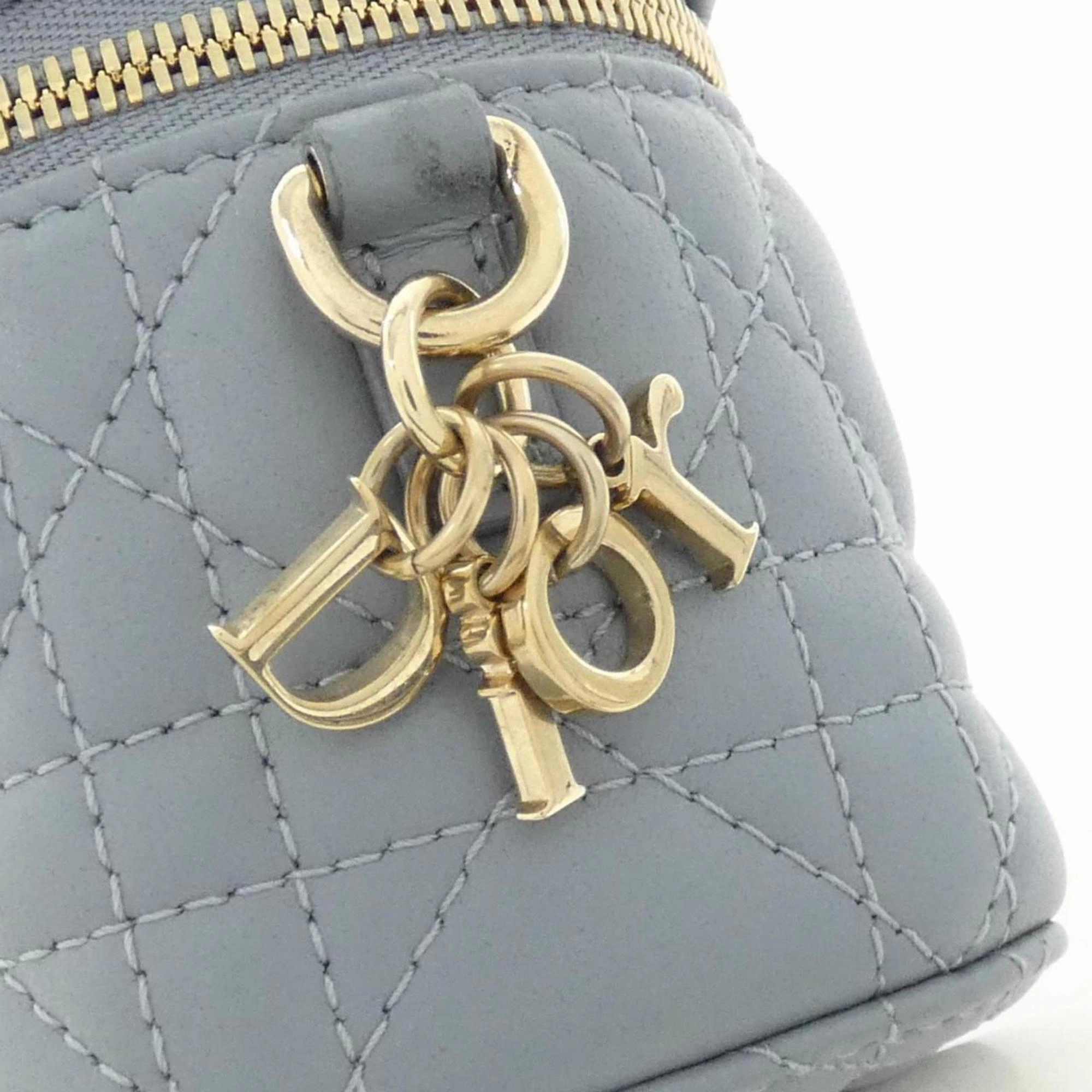 Christian Dior Leather Handbag Vanity Bag (Pre-Owned)