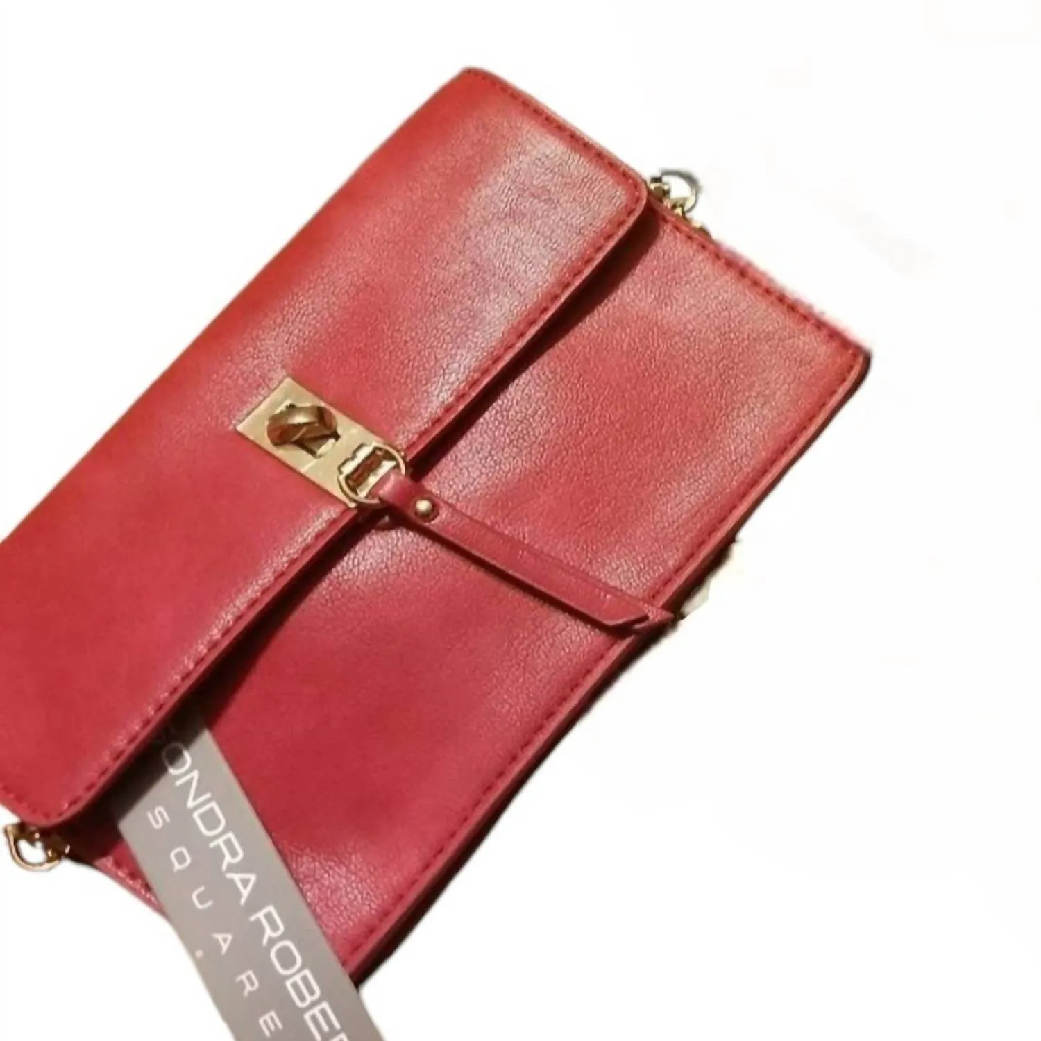 Clasp Crossbody Bag In Red/gold