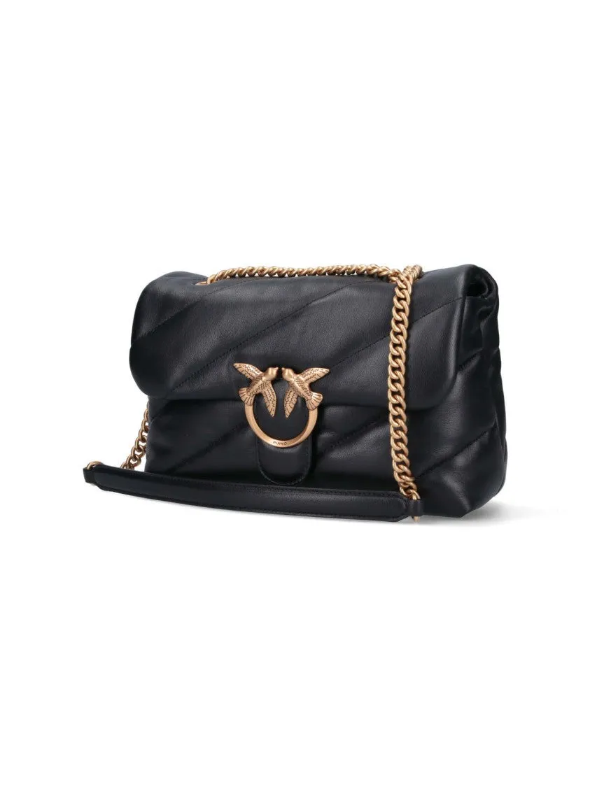 Classic Love Puff" Crossbody Bag  Black