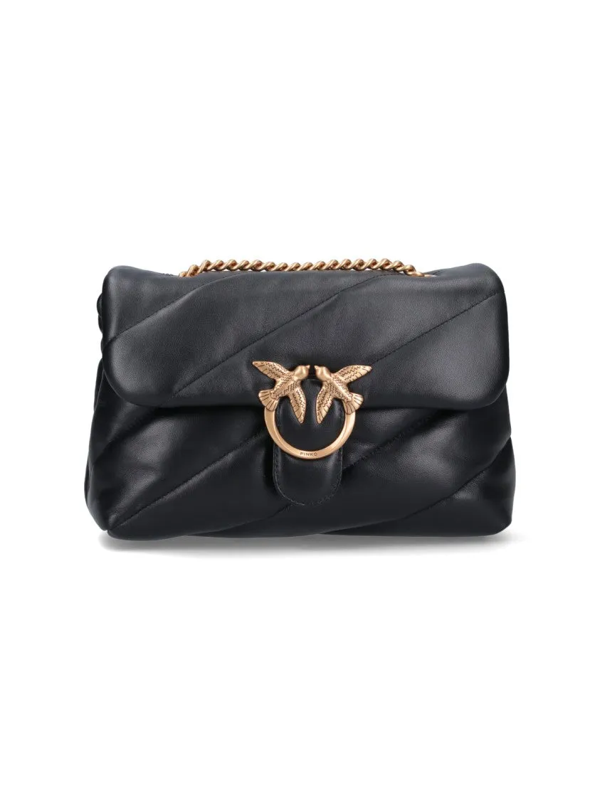 Classic Love Puff" Crossbody Bag  Black