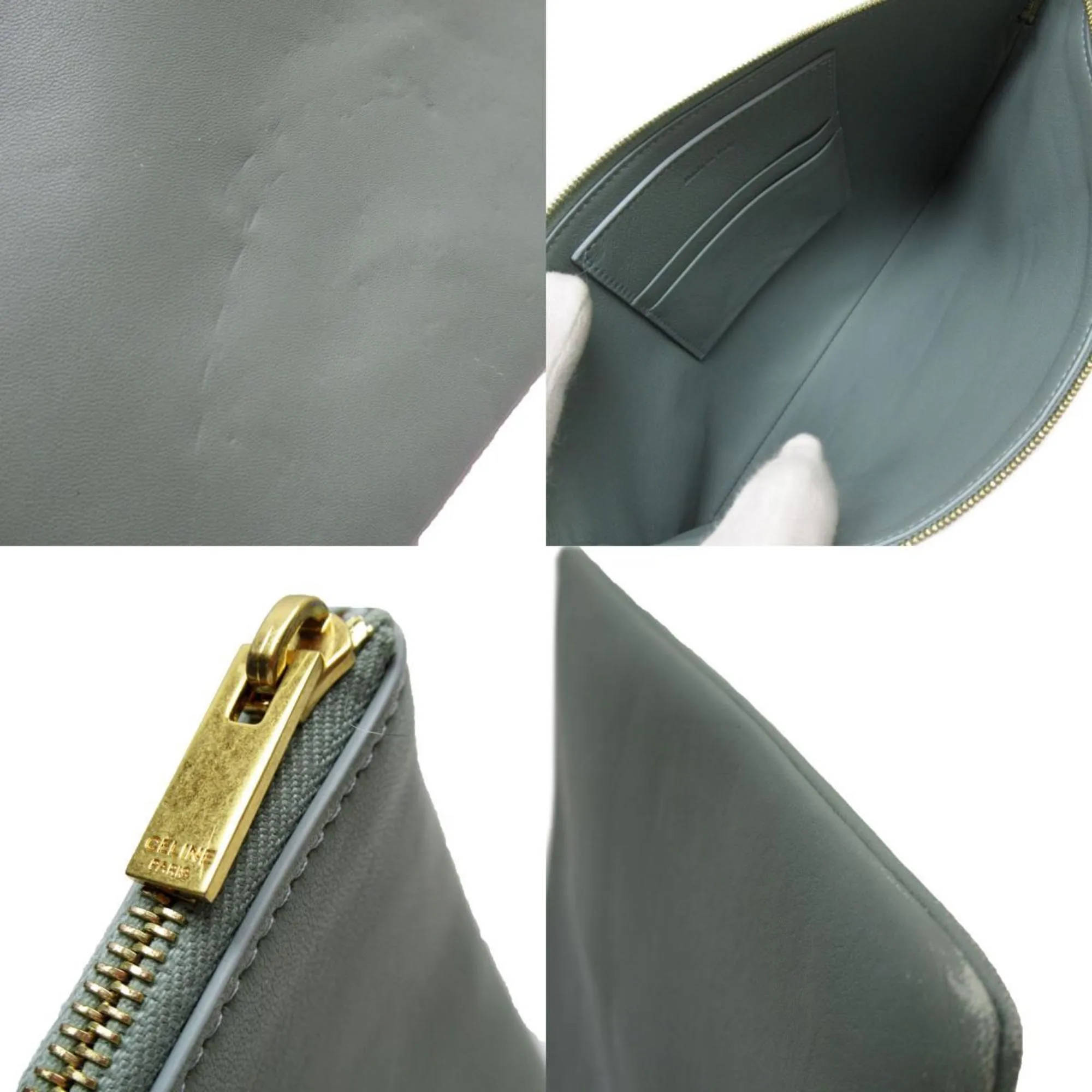 Cline Solo Leather Clutch Bag (Pre-Owned)