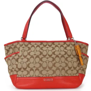 Coach  Color Canvas Leather Tote Bag (Pre-Owned)