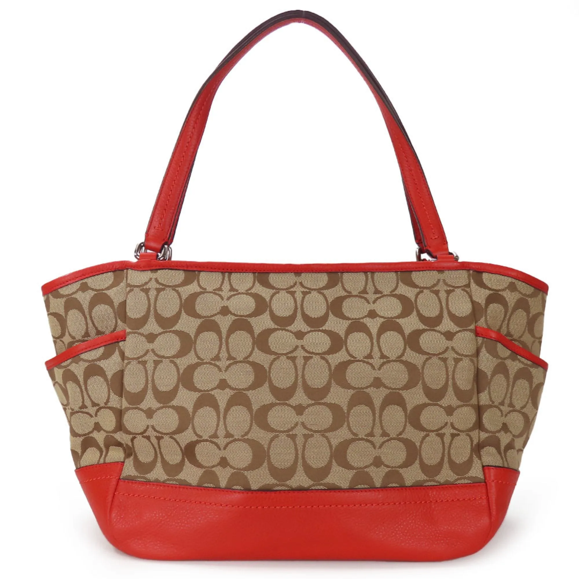 Coach  Color Canvas Leather Tote Bag (Pre-Owned)
