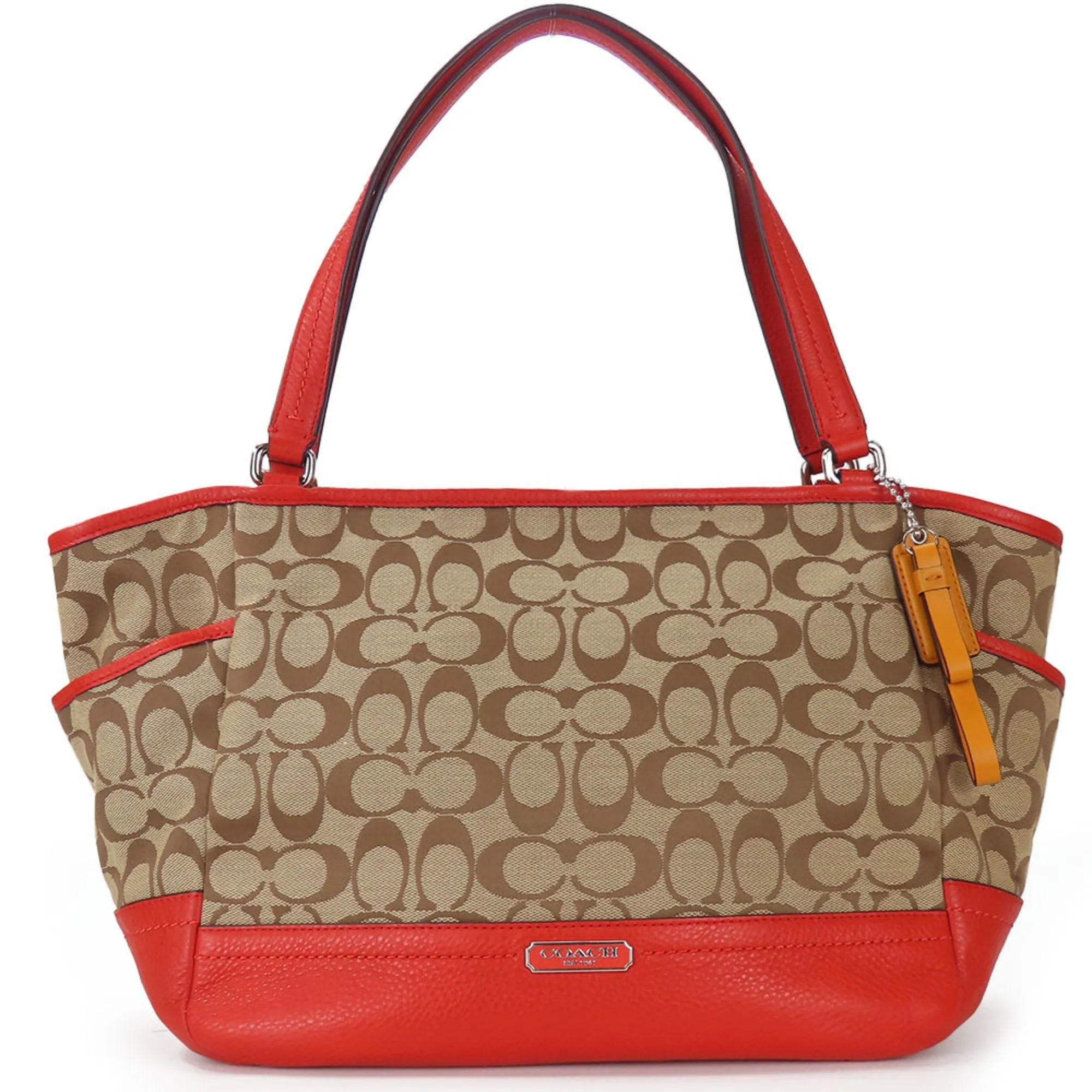 Coach  Color Canvas Leather Tote Bag (Pre-Owned)