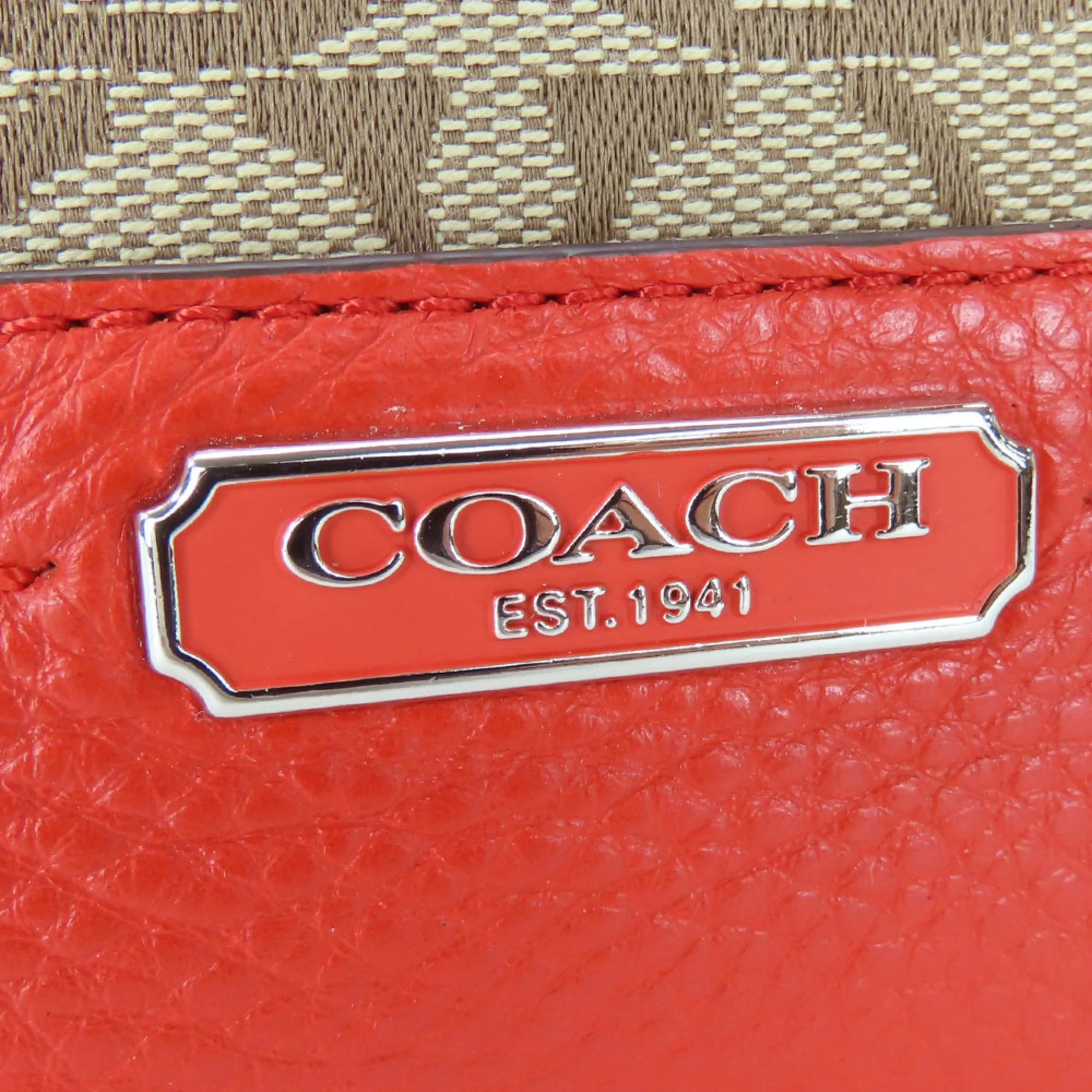 Coach  Color Canvas Leather Tote Bag (Pre-Owned)