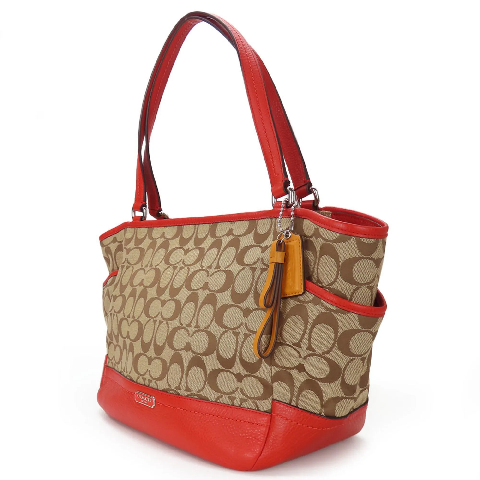 Coach  Color Canvas Leather Tote Bag (Pre-Owned)