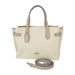 Coach ivory Leather Handbag Shoulder Bag Tote Bag (Pre-Owned)