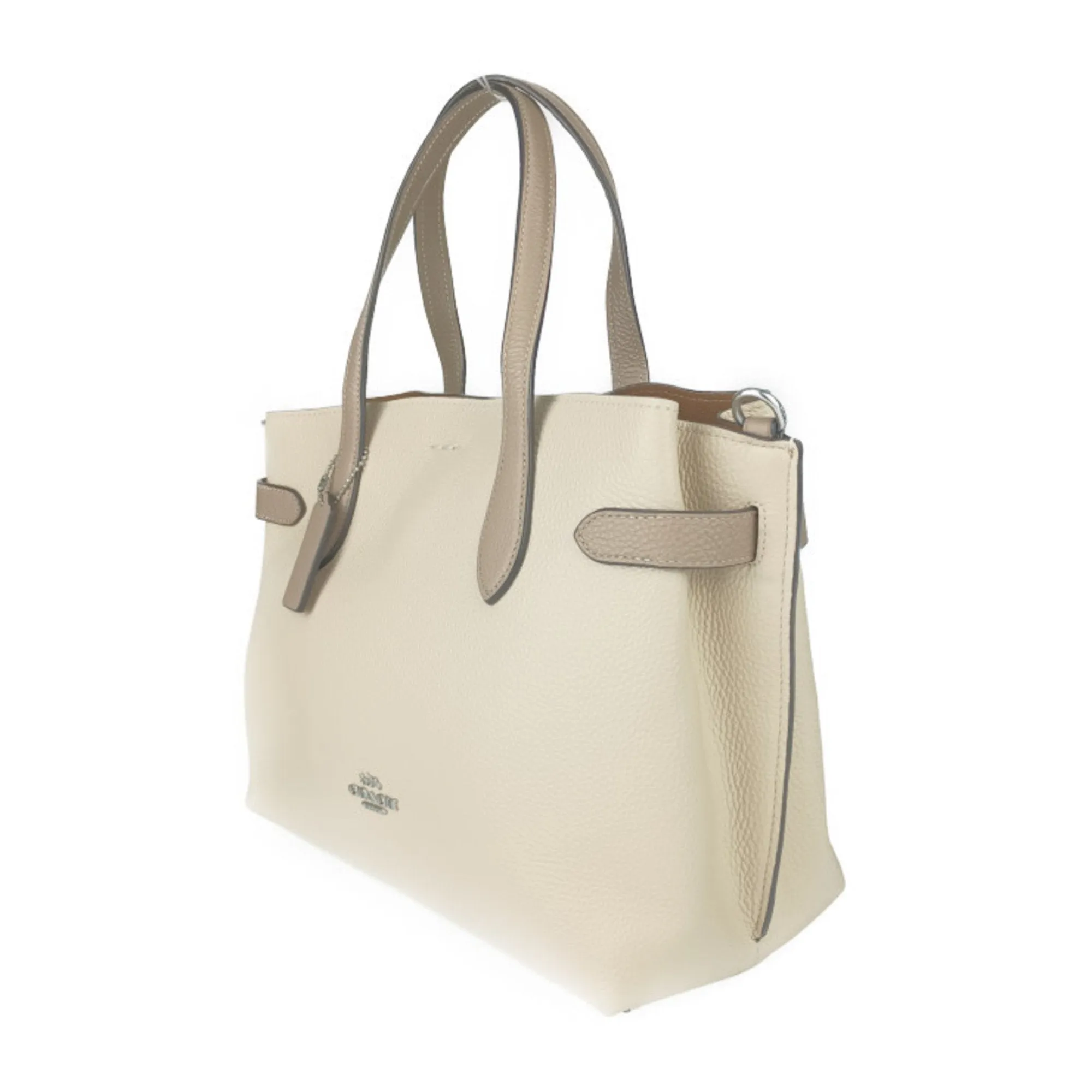 Coach ivory Leather Handbag Shoulder Bag Tote Bag (Pre-Owned)