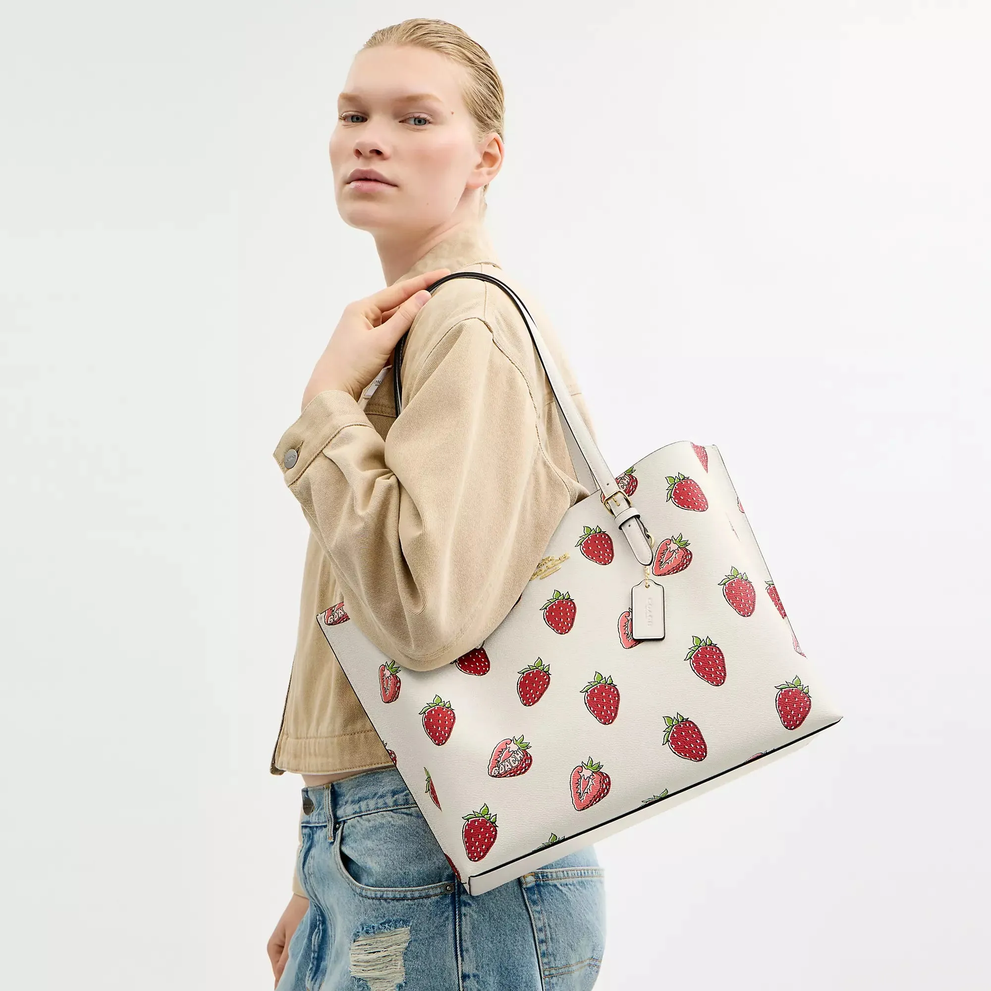 Coach Outlet Mollie Tote Bag With Strawberry Print