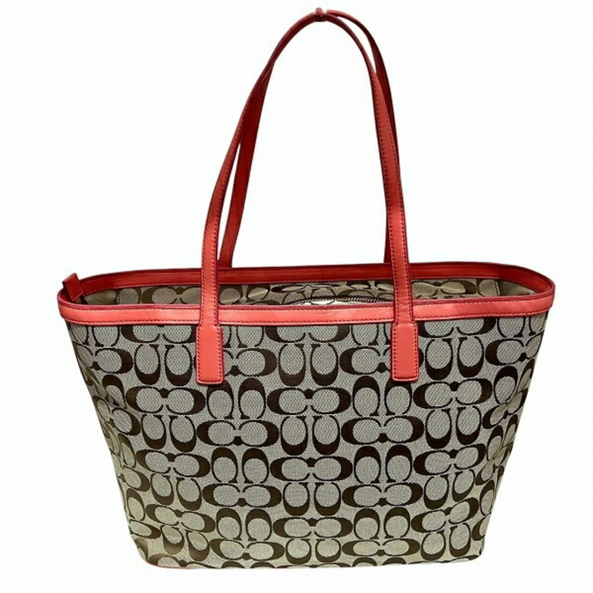 Coach pink Canvas Leather Tote Bag (Pre-Owned)