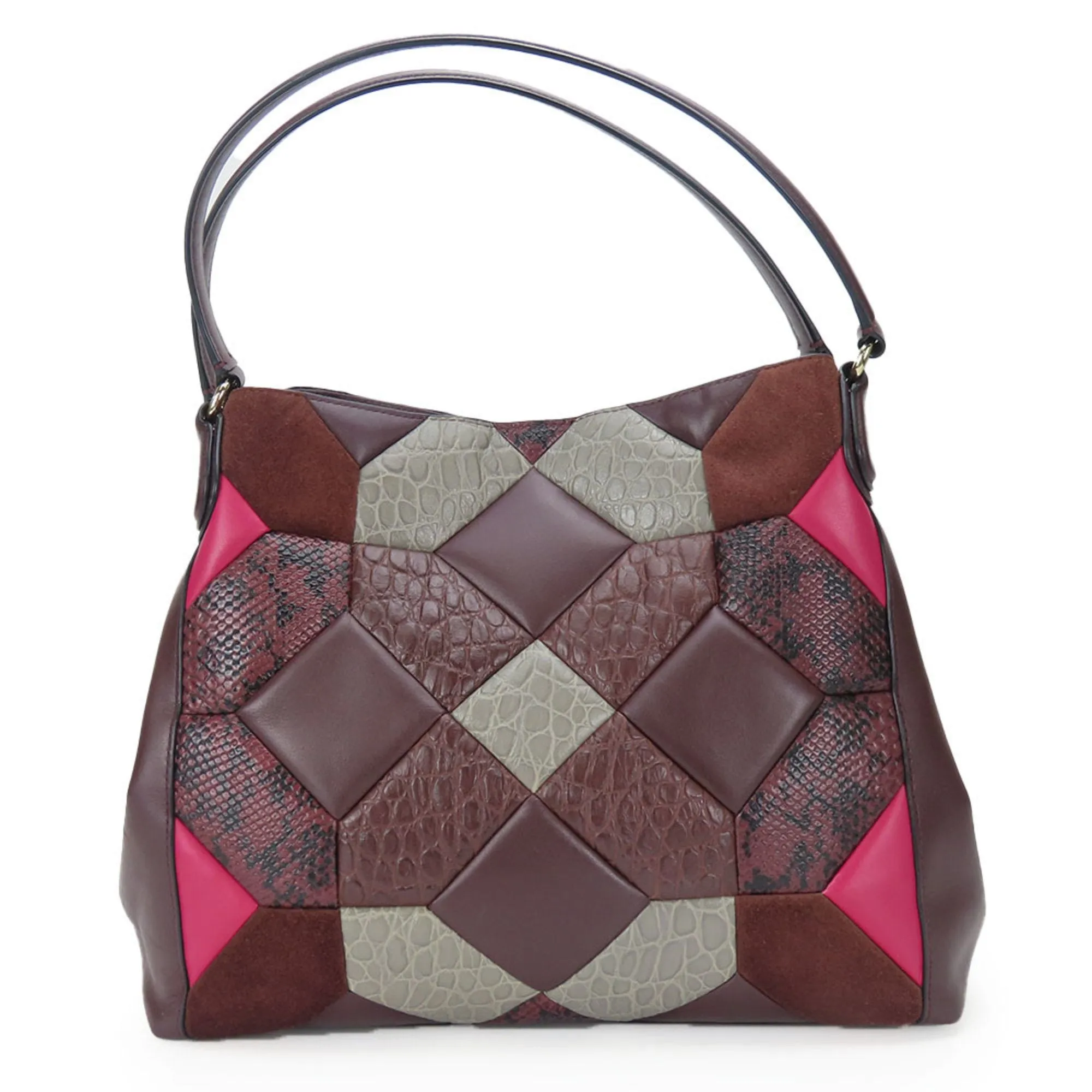 Coach pink Wine Leather Tote Bag (Pre-Owned)