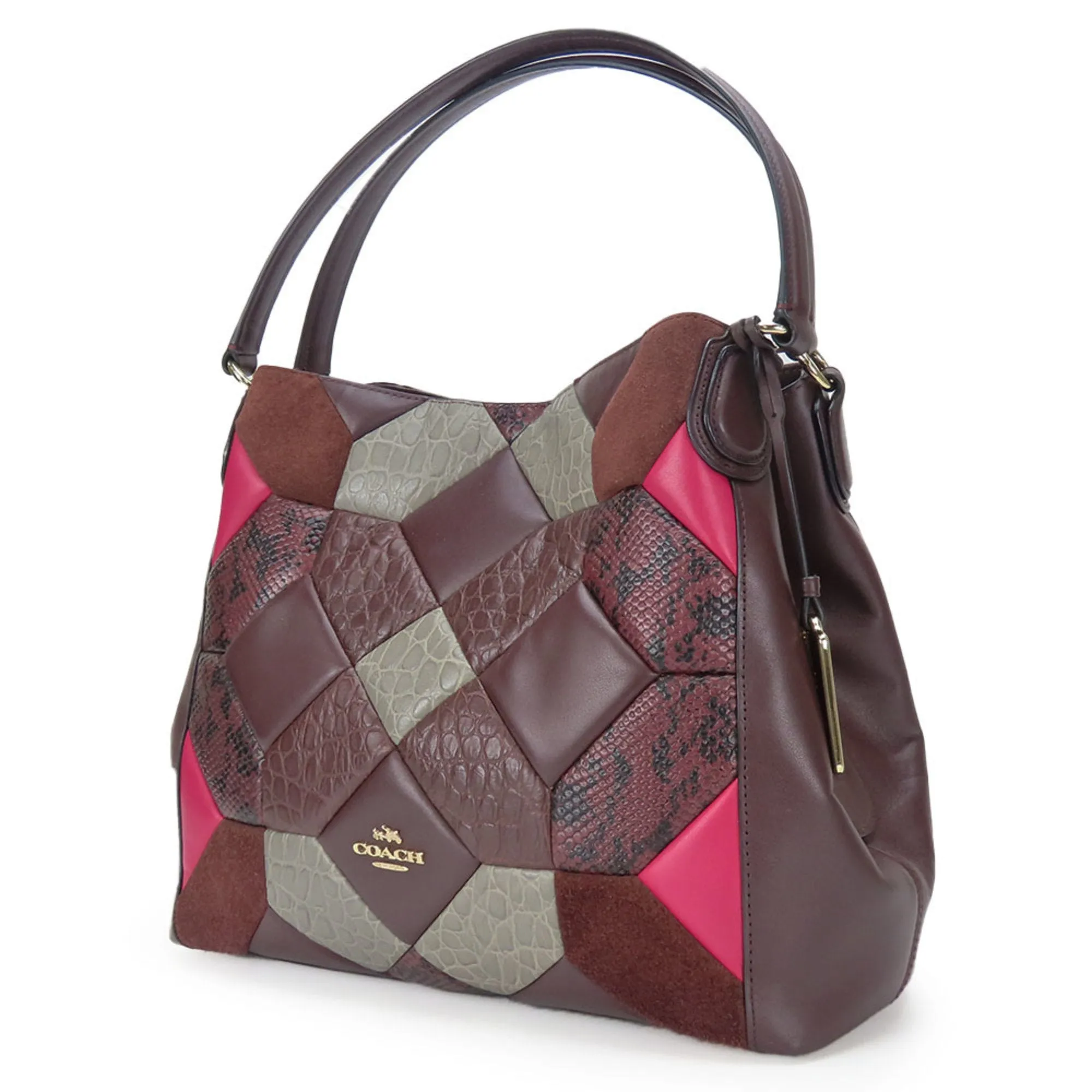 Coach pink Wine Leather Tote Bag (Pre-Owned)
