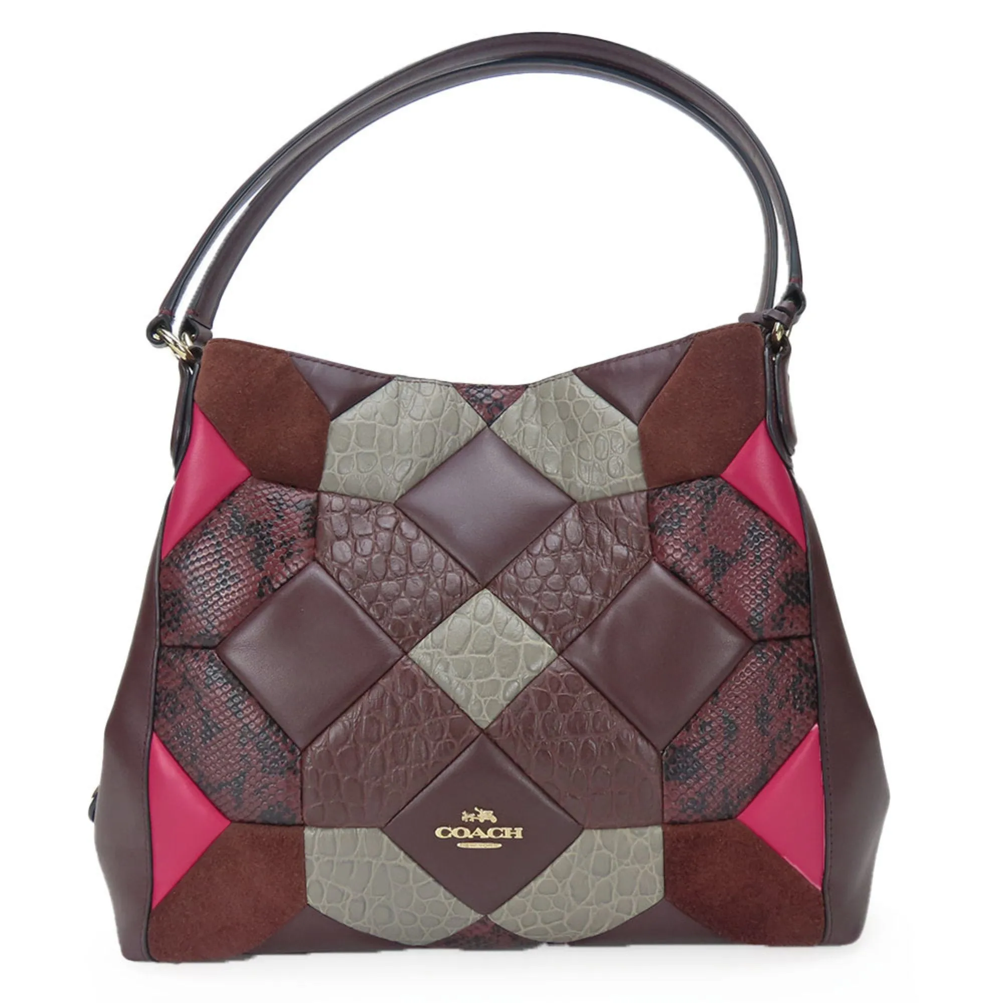Coach pink Wine Leather Tote Bag (Pre-Owned)