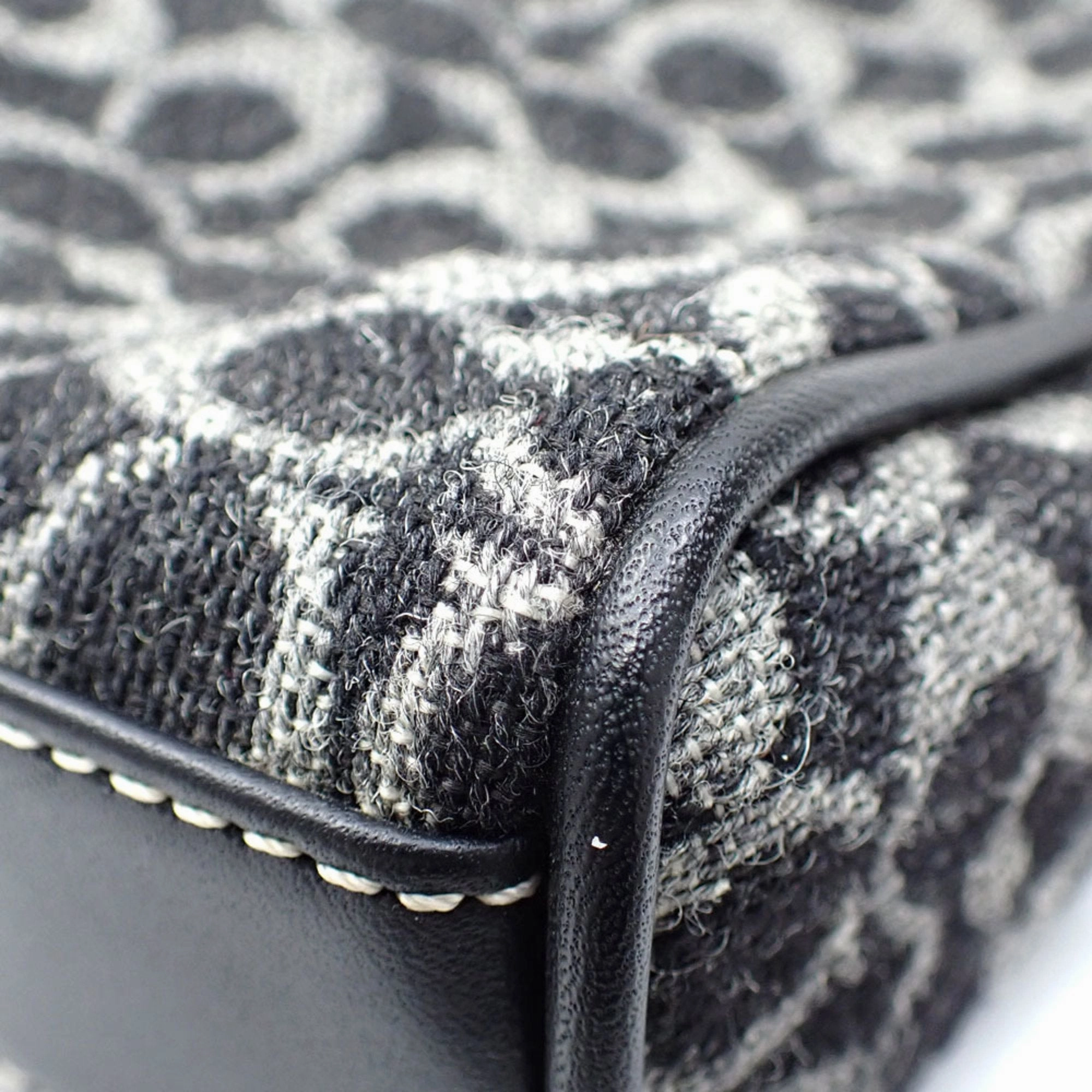 Coach Wool Leather Handbag Pouch (Pre-Owned)