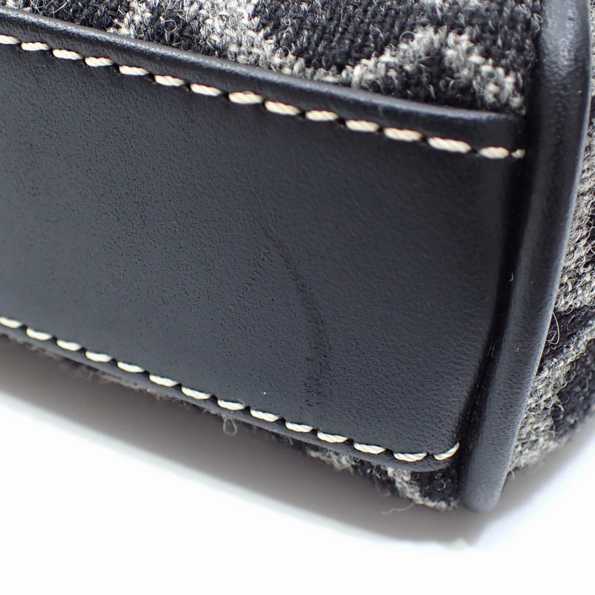 Coach Wool Leather Handbag Pouch (Pre-Owned)