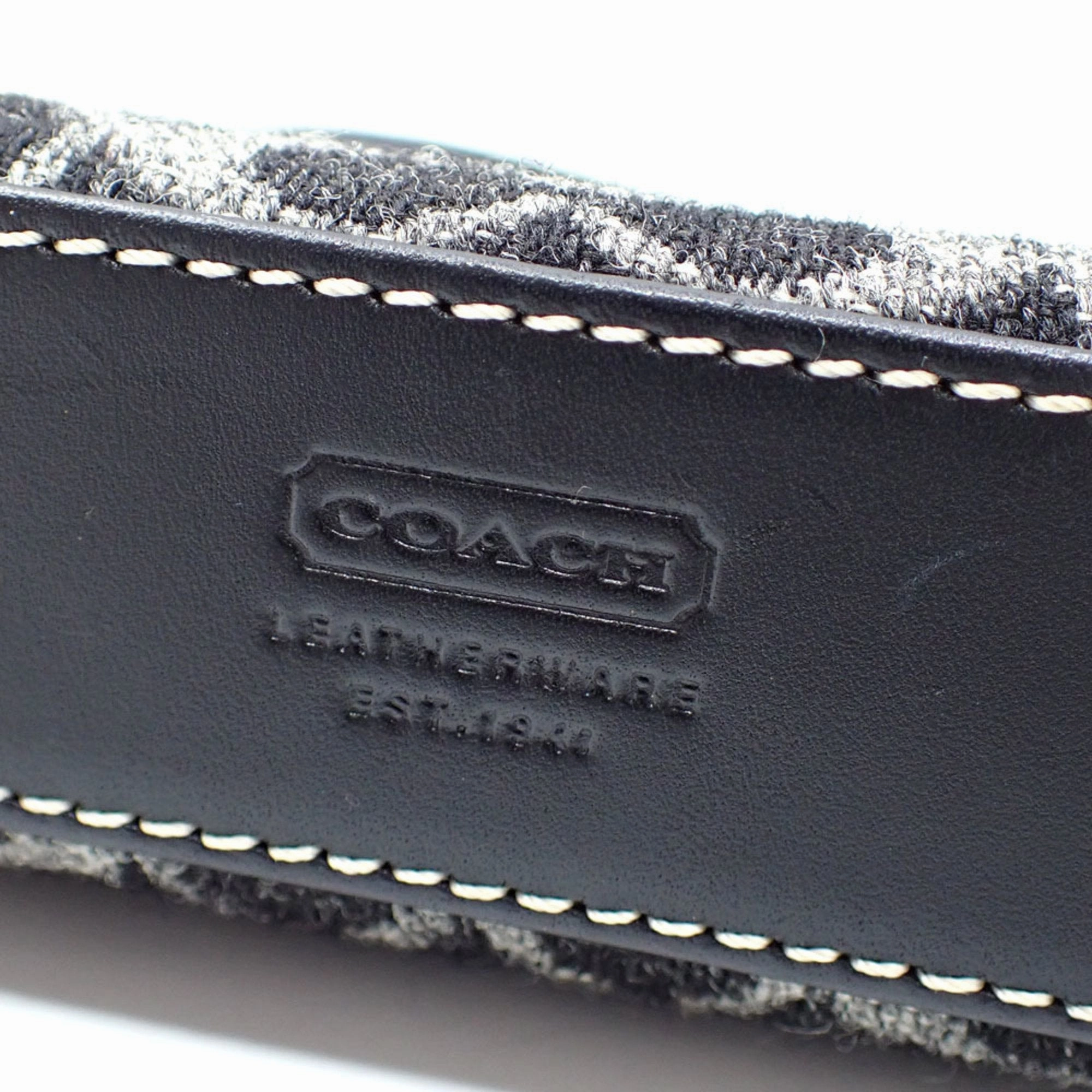 Coach Wool Leather Handbag Pouch (Pre-Owned)