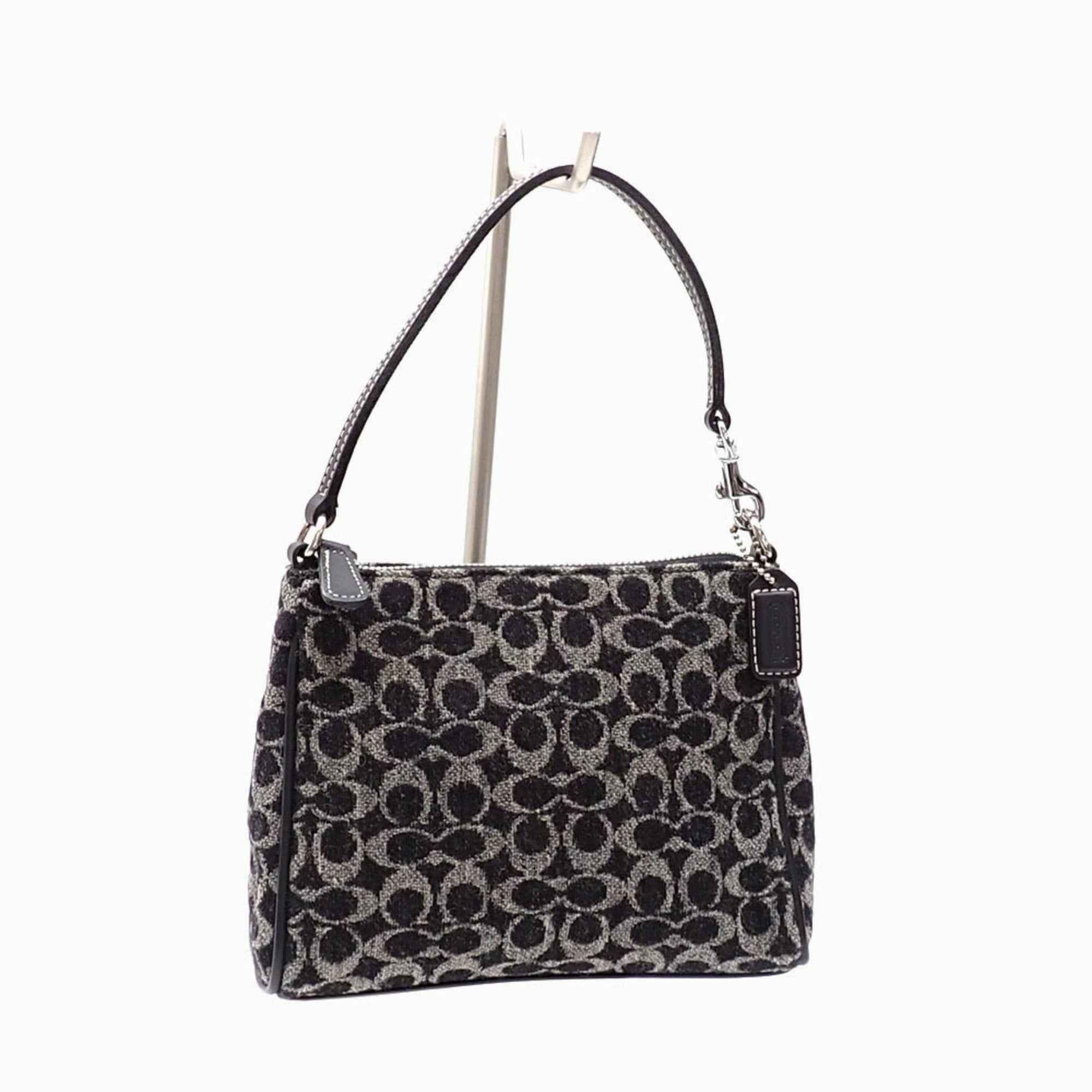 Coach Wool Leather Handbag Pouch (Pre-Owned)