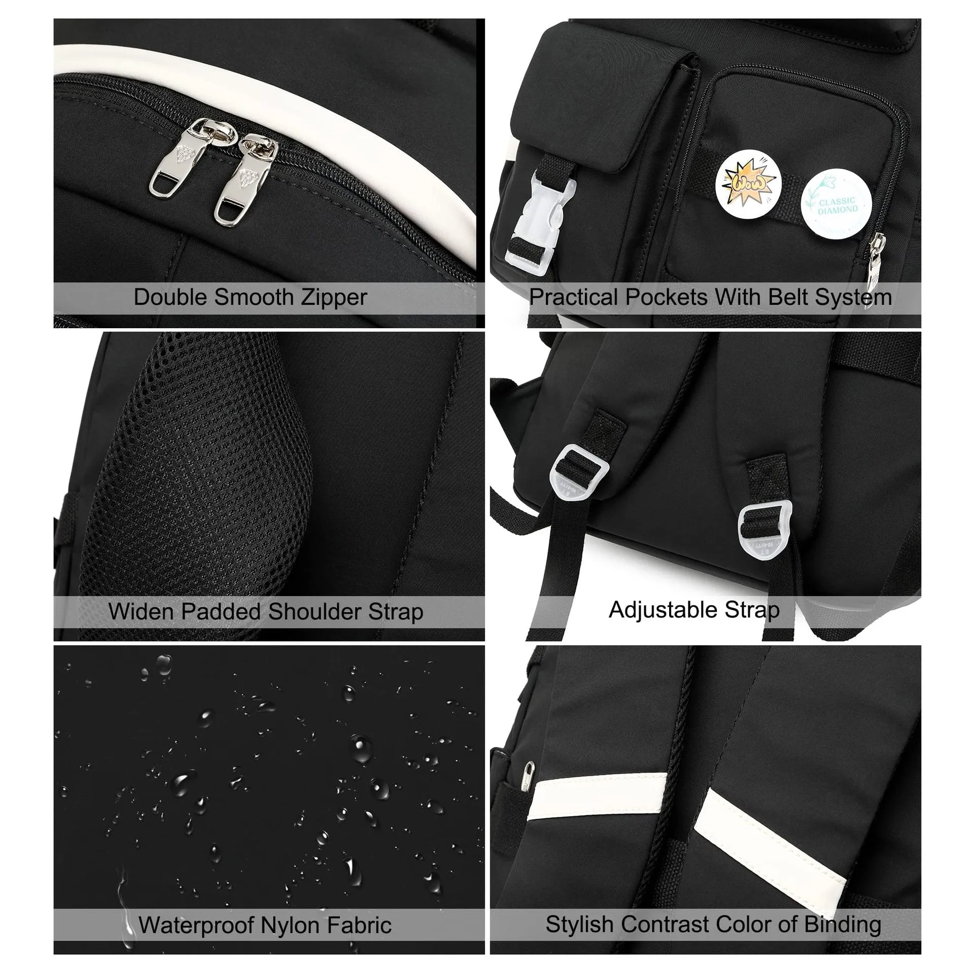 College Middle High Elementary School Backpack for Teen Girls