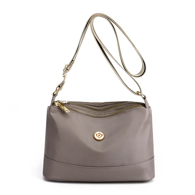 Contrast Oxford Nylon Lightweight Large Shoulder Bag
