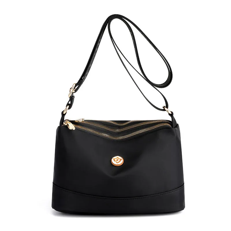 Contrast Oxford Nylon Lightweight Large Shoulder Bag