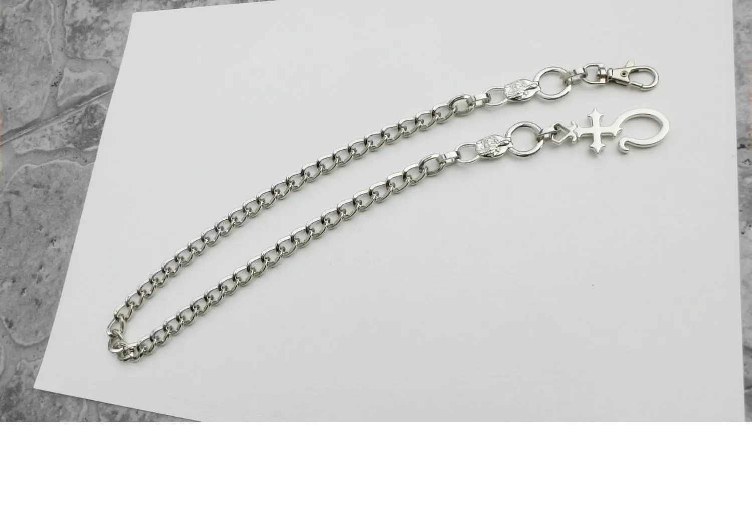 Cool Biker Wallet Chains For Men Silver Long Wallet Chain Mens Cross Pants Chain
