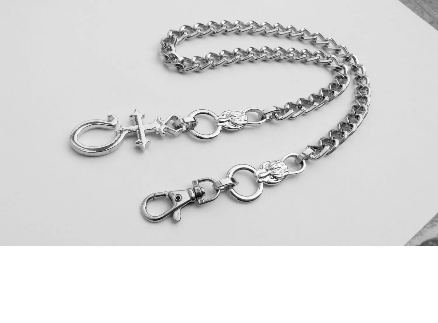 Cool Biker Wallet Chains For Men Silver Long Wallet Chain Mens Cross Pants Chain