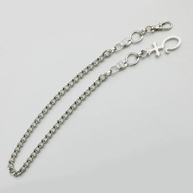 Cool Biker Wallet Chains For Men Silver Long Wallet Chain Mens Cross Pants Chain