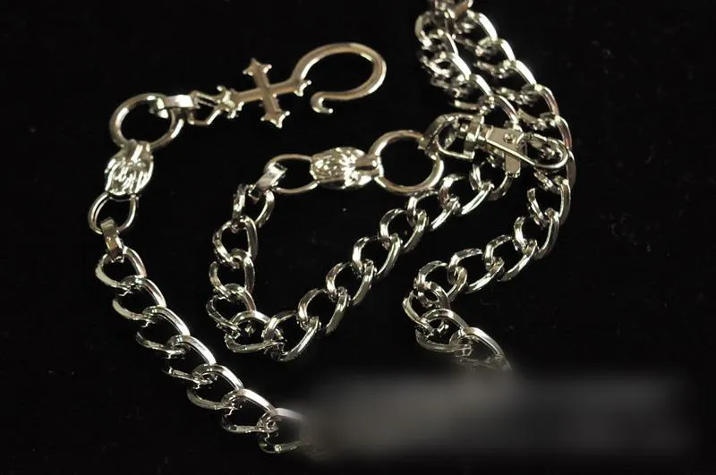 Cool Biker Wallet Chains For Men Silver Long Wallet Chain Mens Cross Pants Chain