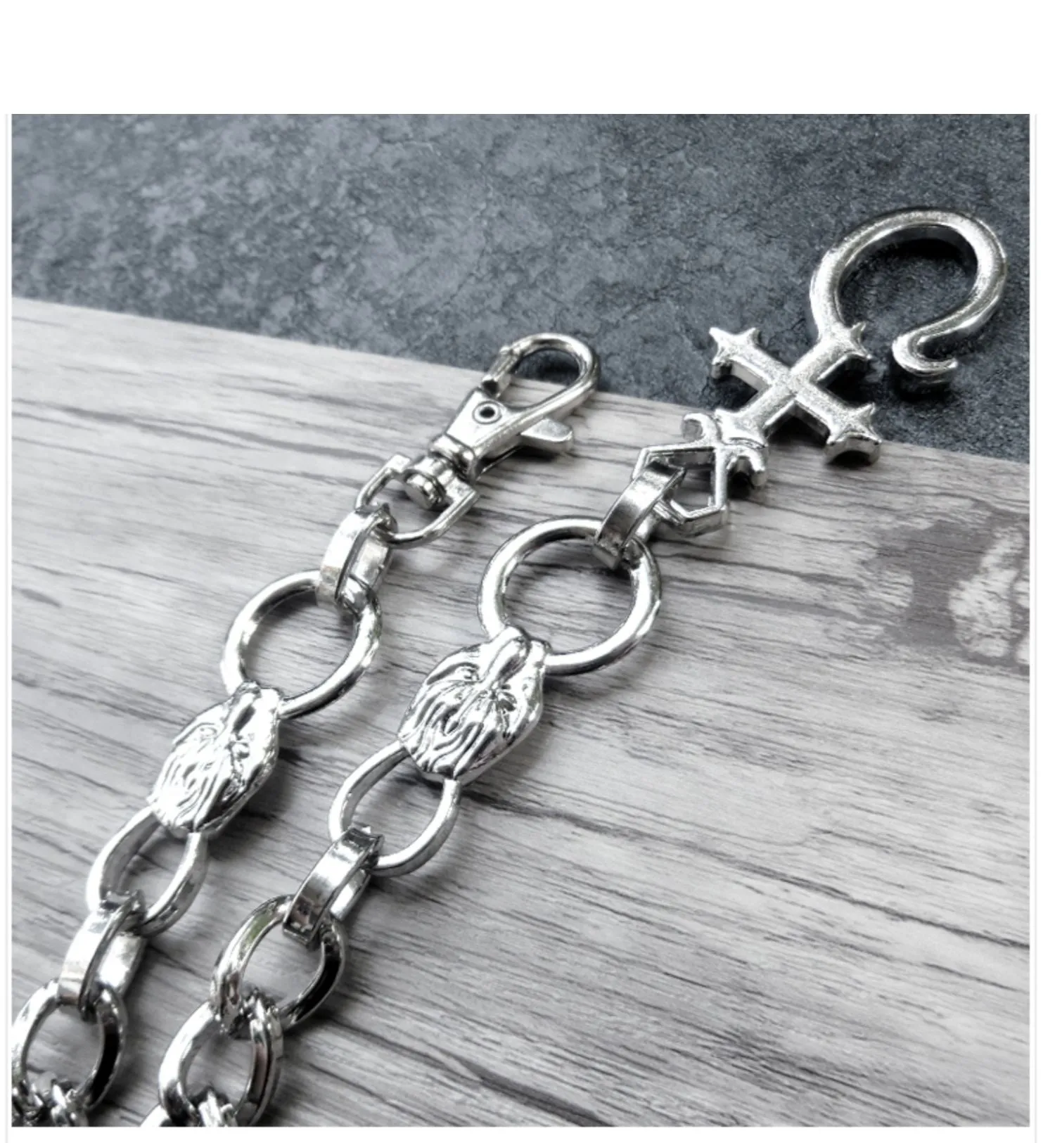 Cool Biker Wallet Chains For Men Silver Long Wallet Chain Mens Cross Pants Chain