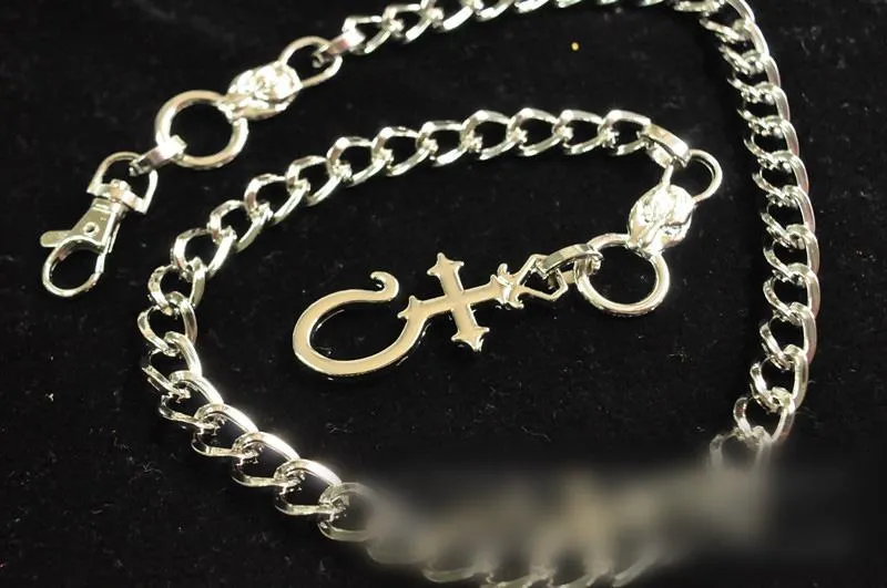 Cool Biker Wallet Chains For Men Silver Long Wallet Chain Mens Cross Pants Chain