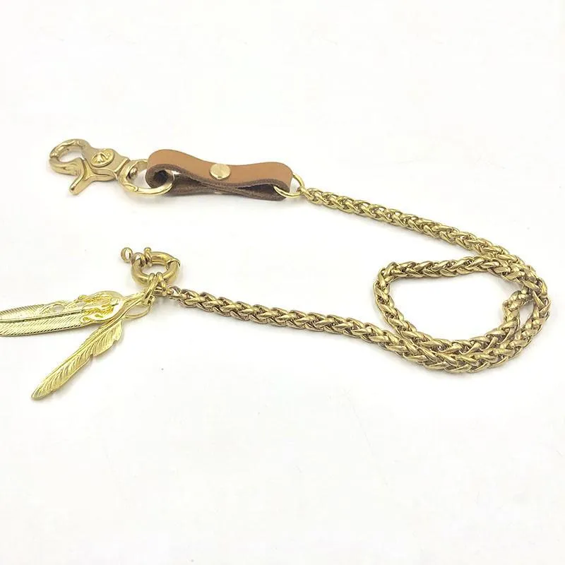 Cool Brass 19'' Mens Key Chain Pants Chain Rock Biker Wallet Chain jeans chain jean chains for Men