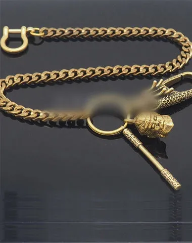 Cool Brass Chain Sun Wukong 18 Key Chain Wallet Chain Pants Chain For Men